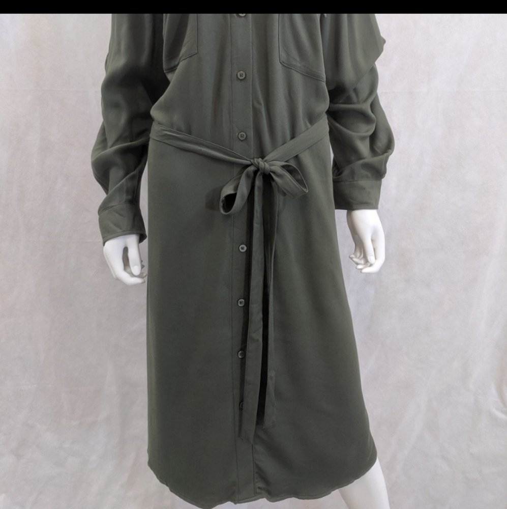 Ava & Viv Plus Size Green Button Down Shirt Dress - 1X - Picture 5 of 11